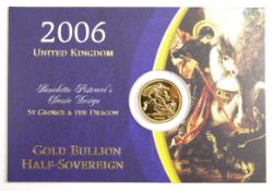 Queen Elizabeth II 2006 gold bullion half sovereign in card holder Condition Report &