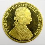 Austrian 1915 gold 4 Ducat coin,