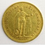 Hungary 1897 gold 10 Korona coin Condition Report & Further Details <a