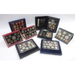 Eight Royal Mint United Kingdom proof coin sets; 2005, two 2006, 2007, 2008, 2010, 2011 and 2012,