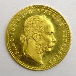 Austrian 1915 gold 1 Ducat coin,