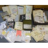 Accumulation of Great British and World stamps including; Commonwealth, world stamps in packets,