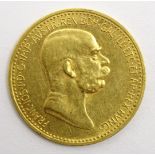 Austrian 1909 gold 10 Corona coin Condition Report & Further Details <a
