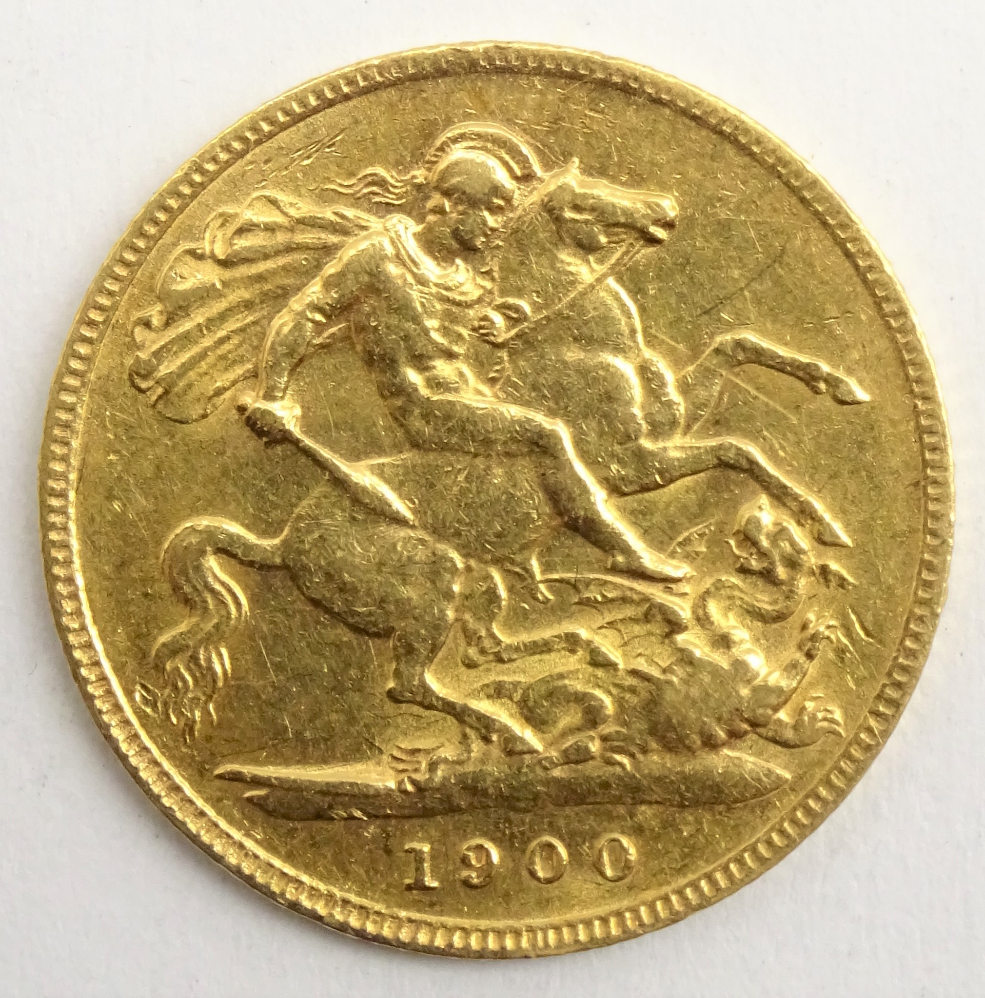 Queen Victoria 1900 gold half sovereign Condition Report & Further Details <a - Image 2 of 2