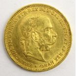 Austrian 1893 gold 20 Corona coin Condition Report & Further Details <a