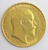 Edward VII 1906 gold half sovereign Condition Report & Further Details <a
