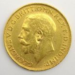 King George V 1927 gold full sovereign,
