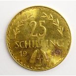 Austrian 1929 gold 25 Schilling coin Condition Report & Further Details <a