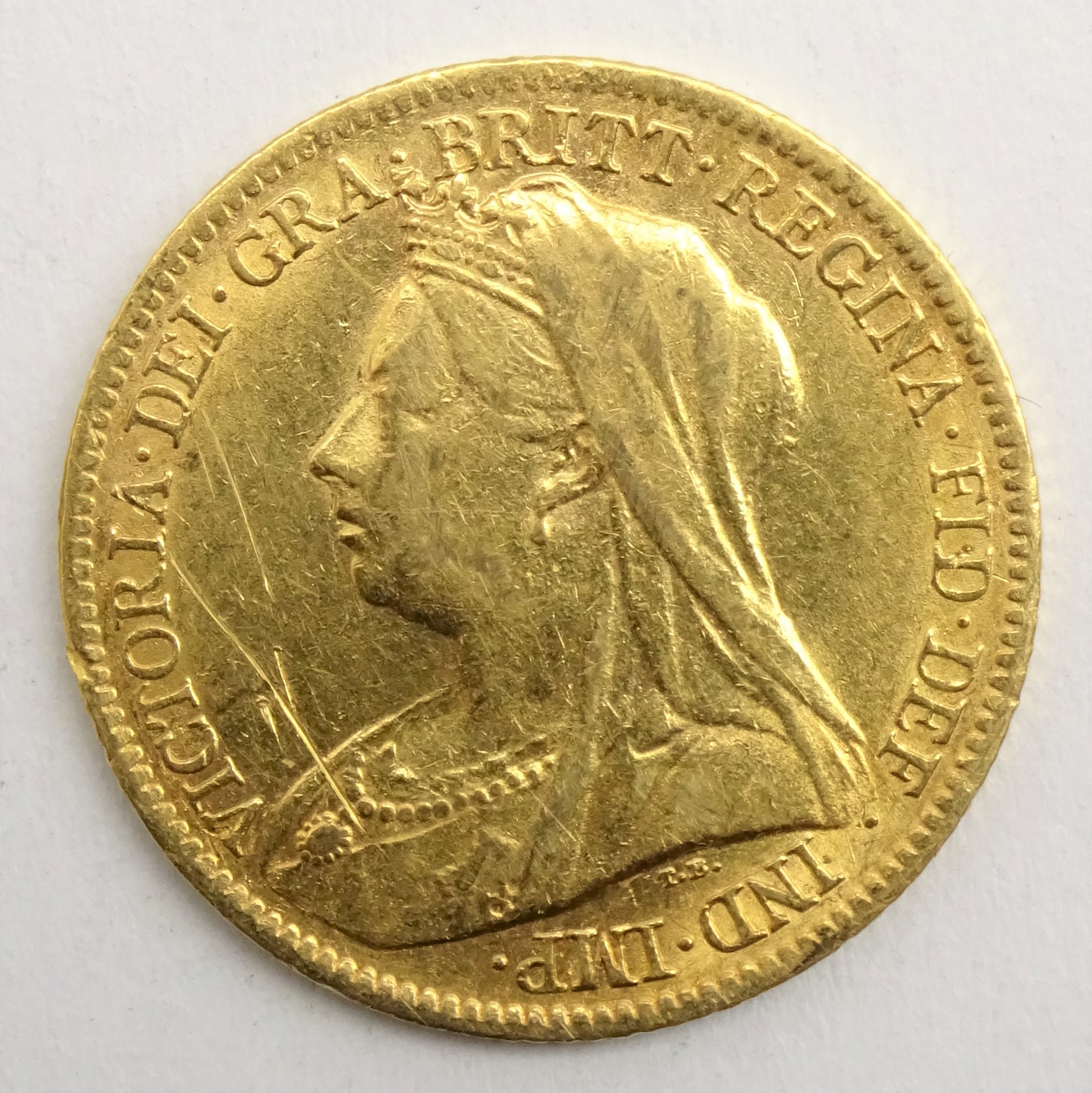 Queen Victoria 1900 gold half sovereign Condition Report & Further Details <a