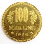 Austrian 1929 gold 100 Schilling coin Condition Report & Further Details <a