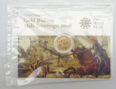 Queen Elizabeth II 2008 gold bullion half sovereign in card holder Condition Report &