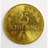 Austrian 1929 gold 25 Schilling coin Condition Report & Further Details <a