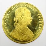 Austrian 1915 gold 4 Ducat coin,