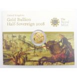 Queen Elizabeth II 2008 gold bullion half sovereign in card holder Condition Report &