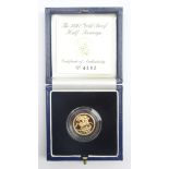 Queen Elizabeth II 1997 gold proof half sovereign,