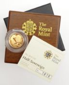 Queen Elizabeth II 2012 gold proof half sovereign,