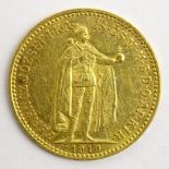 Hungary 1910 gold 10 Korona coin Condition Report & Further Details <a