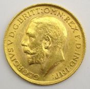 King George V 1911 gold full sovereign Condition Report & Further Details <a
