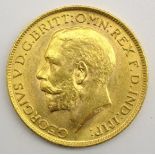 King George V 1911 gold full sovereign Condition Report & Further Details <a