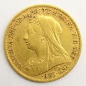 Queen Victoria 1900 gold half sovereign Condition Report & Further Details <a