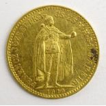 Hungary 1910 gold 10 Korona coin Condition Report & Further Details <a