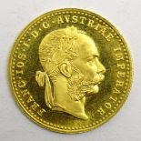 Austrian 1915 gold 1 Ducat coin,