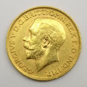 King George V 1912 gold full sovereign Condition Report & Further Details <a