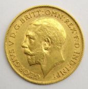 King George V 1911 gold half sovereign Condition Report & Further Details <a