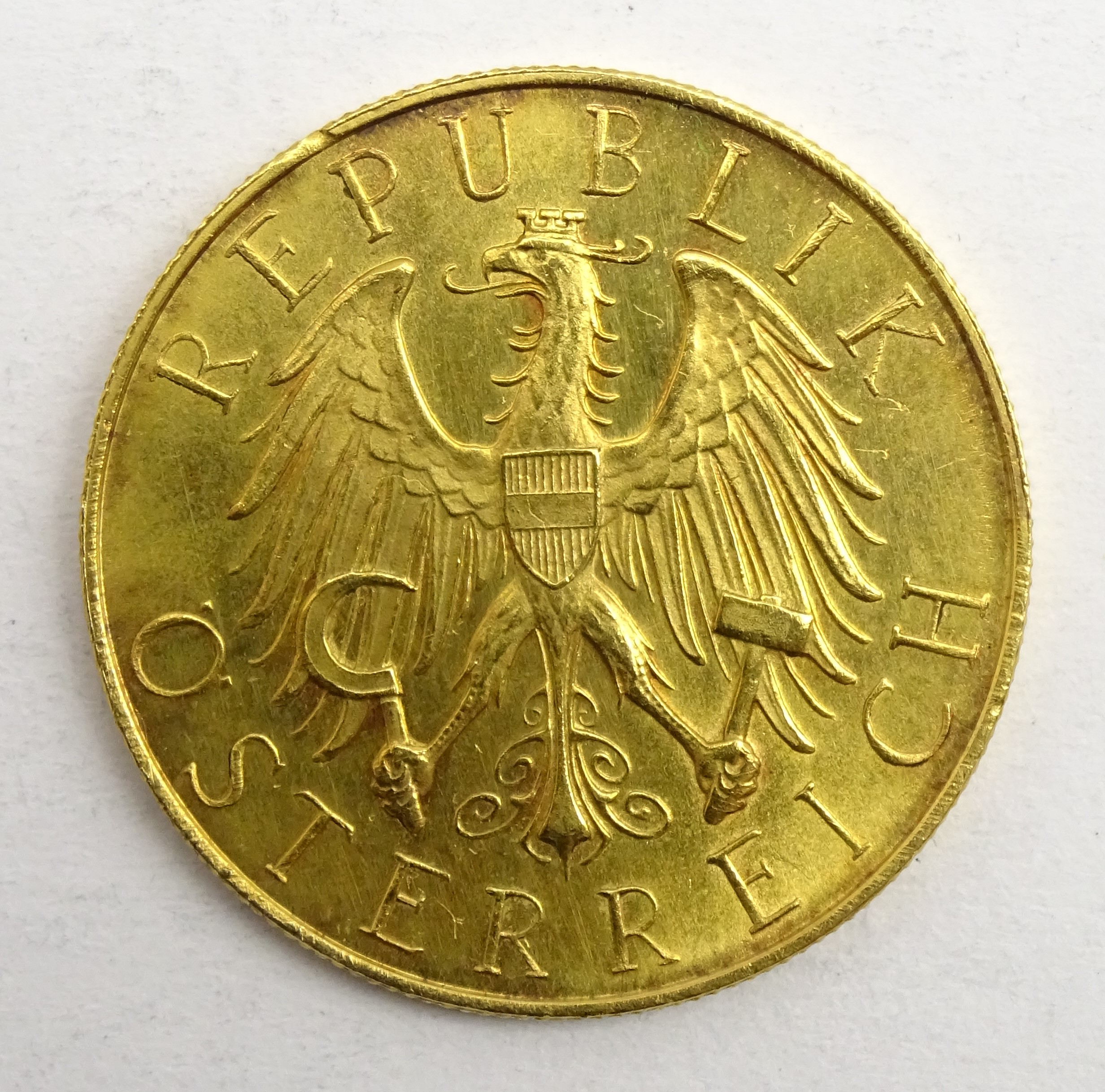 Austrian 1929 gold 25 Schilling coin Condition Report & Further Details <a - Image 2 of 2
