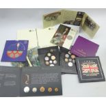 Collection of The Royal Mint modern commemorative coins and coin sets;