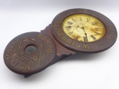 Late 19th century American drop-dial Vanner and Prests Molliscorium advertising wall clock by The