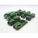 Dinky - eight unboxed and playworn early die-cast models including Lagonda 4-seat sports car,