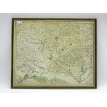 Johann Baptist Homann - Hand coloured map 'Circuli Brunnensis Pars Meridionalis' with cartouche,