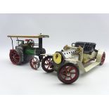 Mamod model SA1 Steam Roadster tin-plate vintage car and Mamod model TE1A steam tractor,