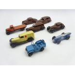 Dinky - eight unboxed and playworn pre and post war models including Lincoln Zephyr, Packard,