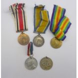 WWI pair of medals comprising British War Medal and Victory Medal awarded to 44164 Pte. G.