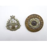 East Lancashire Regiment cap badge and helmet plate centre for York and Lancaster Regiment