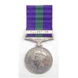 George VI General Service medal awarded to 3526264 Pte. W. Evans H.L.I.