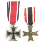 WW2 German War Merit Cross 2nd Class without swords and copy of a 2nd Clss Iron Cross (2)