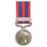 Victorian India General Service 1854 medal awarded to 1452 Pte. W. Clark 3 Batt. Rif. Bde.