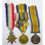 WW1 group of three medals comprising British War Medal,