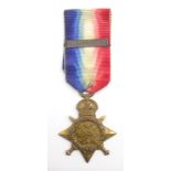 WW1 1914 Mons Star awarded to 7633 Pte. F. Speake 2/Bord.R. with 5th Aug.