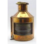 WW2 period ship's copper and brass port light impressed Alderson and Gyde Ltd.