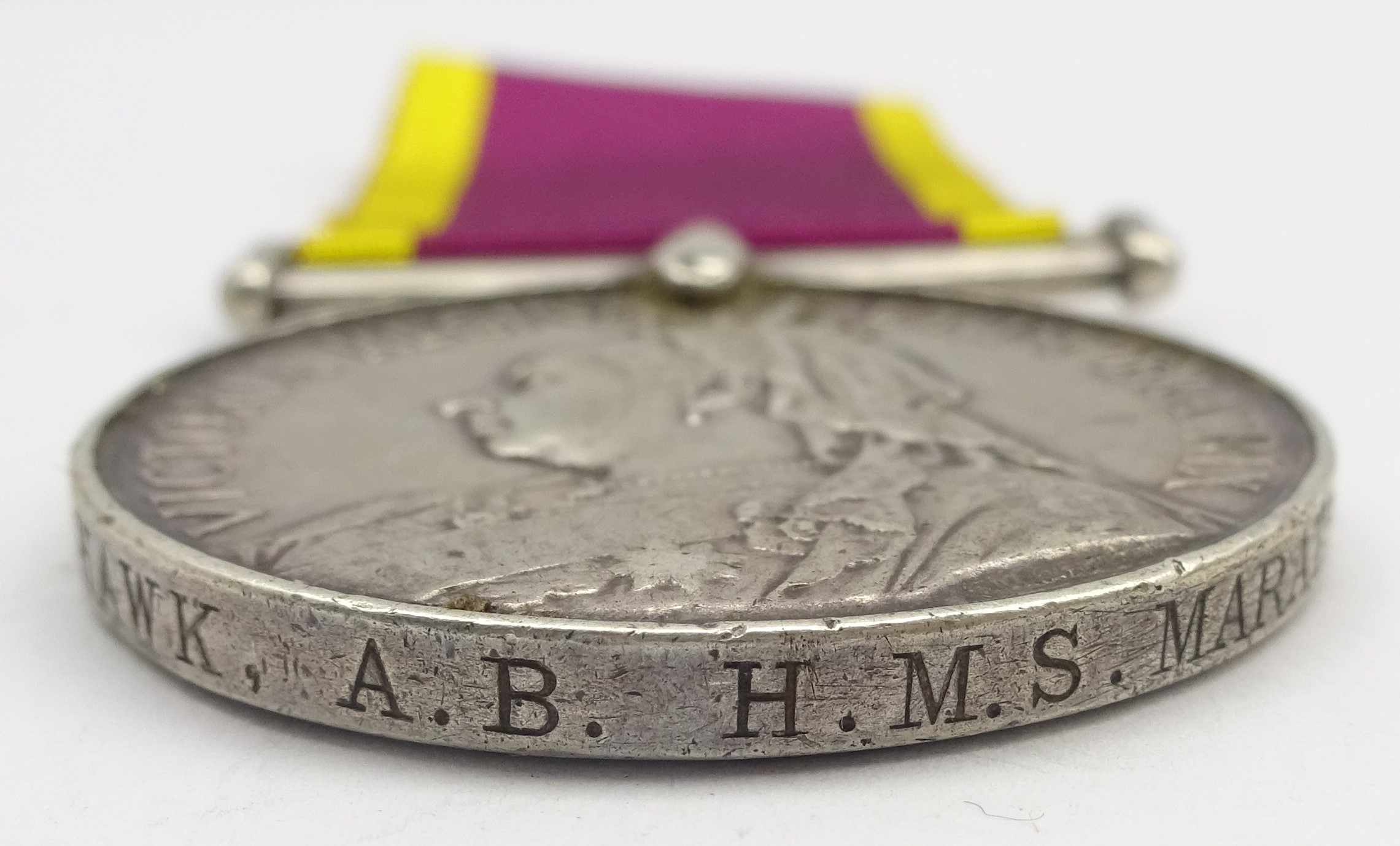 Victorian China War medal 1900 awarded to A.T. Goldhawk A.B. H.M.S. - Image 3 of 3