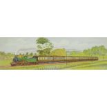 Early 20th century lithographic print entitled 'Great Western Railway Cornishman Express Train'