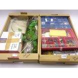 Large quantity of model railway layout and trackside accessories, spare parts etc including figures,