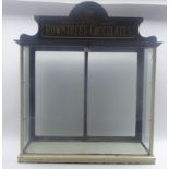 Rowntree's Chocolates white painted and mahogany shop counter-top display cabinet of oblong form