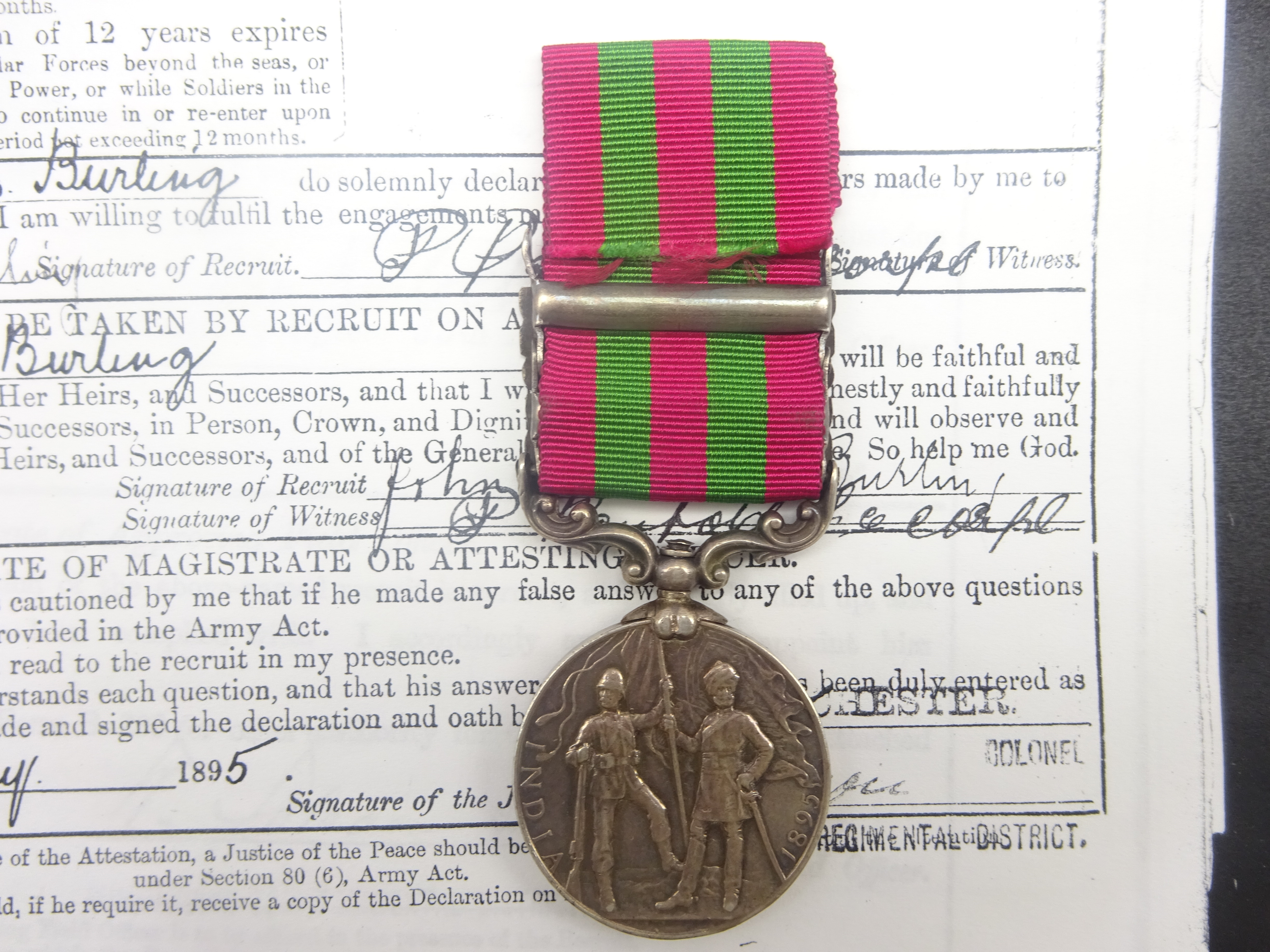 Victorian India Medal with two bars for Punjab Frontier 1897-98 and Tirah 1897-98 awarded to 4881 - Image 3 of 4