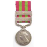 Victorian India medal awarded to 5380 Pte. J. Byers 2d. Bn. K. O. Sco. Bord.