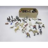 Large quantity of die-cast and plastic animals and figures by Britains etc including farm animals